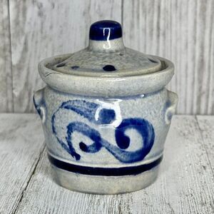 Vintage Marzi & Remy Stoneware Salt Glaze Jar With Lid